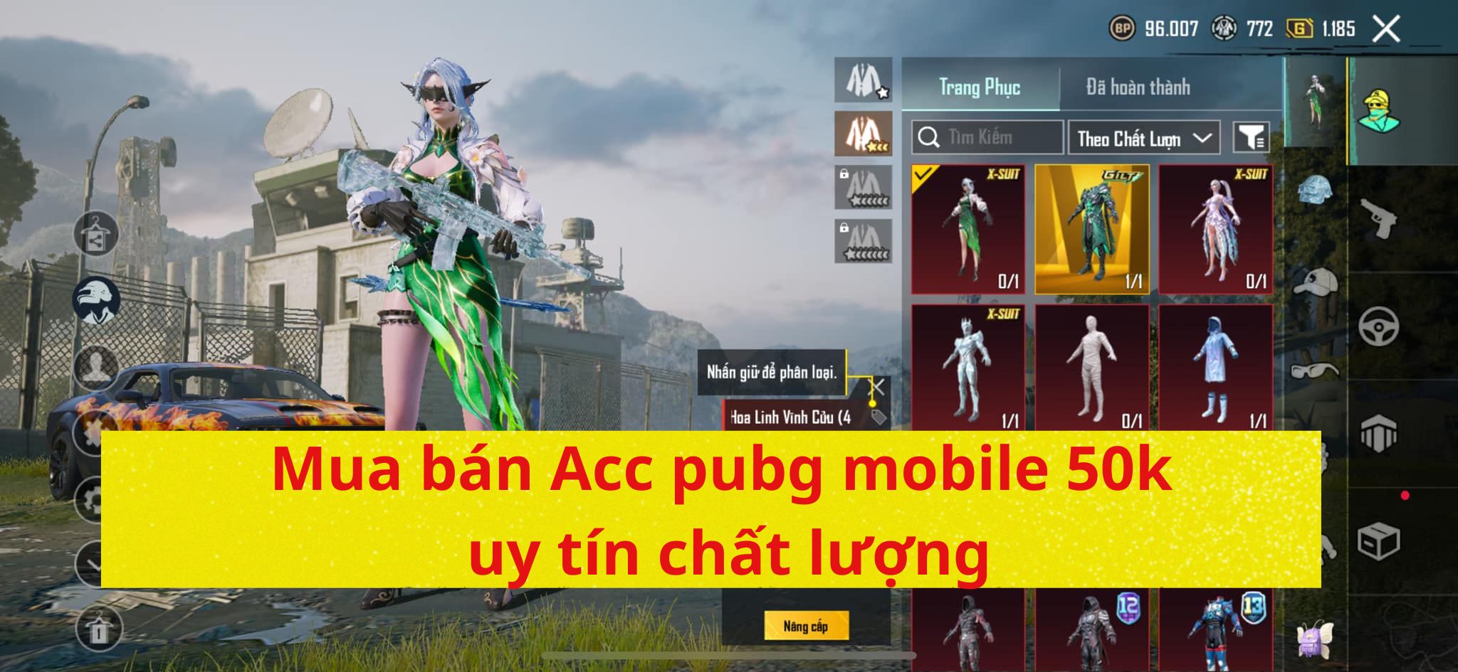 Mua bán Acc pubg mobile 50k uy tín chất lượng