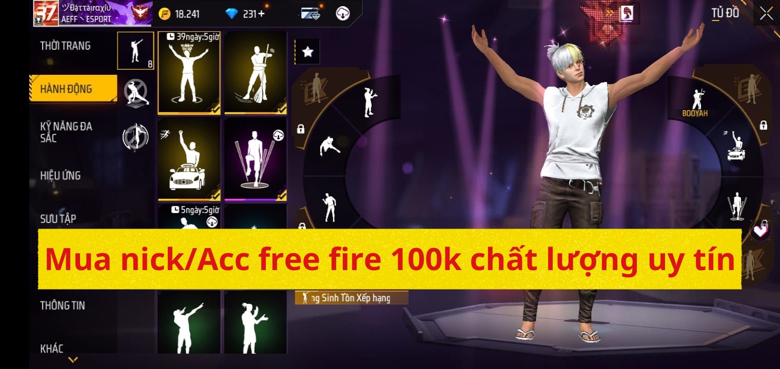 Mua nick/Acc free fire 100k chất lượng tại Shopacc.vn